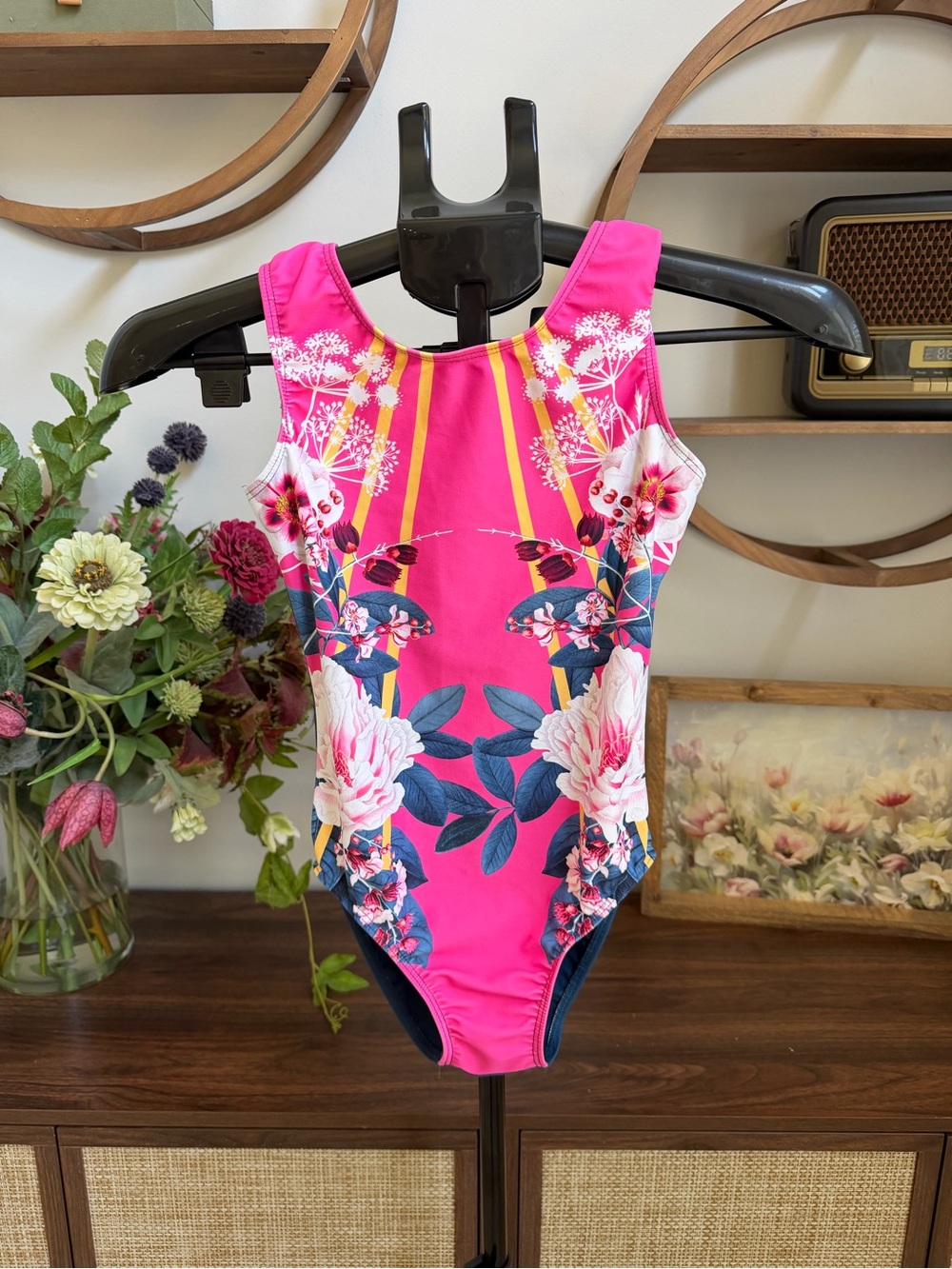 Destira Girls CXL Pink Floral Gymnastics Leotard